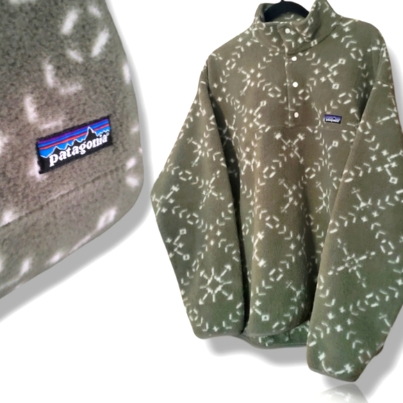 Patagonia Other - Vintage Patagonia RARE 90's Oversized Green Synchilla Fleece Pullover Jacket L